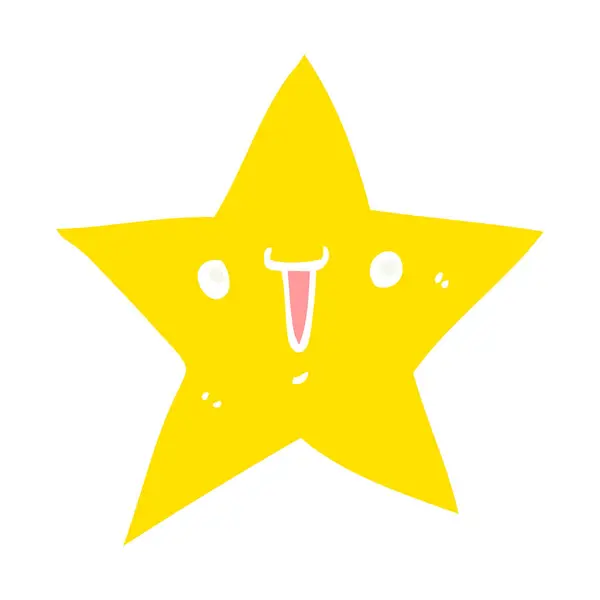 Милый Плоский Цвет Звезды Мультфильма — стоковый вектор