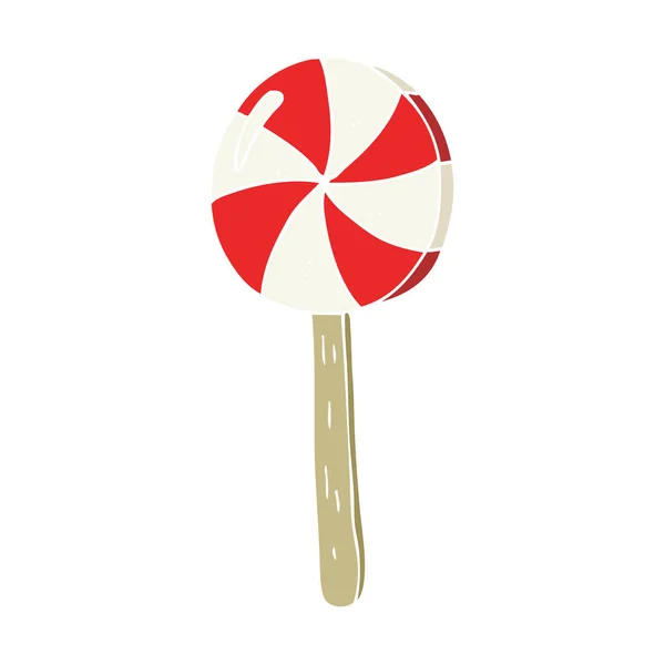 Flat Color Illustration Lollipop — Stock Vector