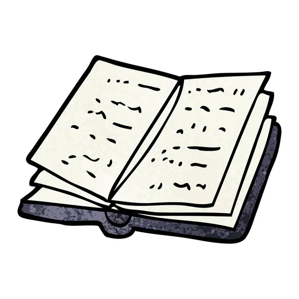 Caricature Doodle Livre Ouvert — Image vectorielle