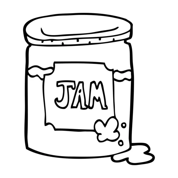 Line Drawing Cartoon Jam Pot