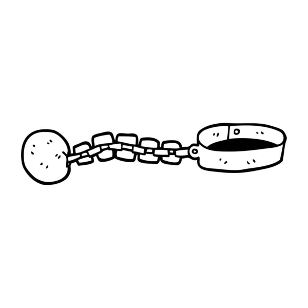 Linha Desenho Desenhos Animados Bola Corrente —  Vetores de Stock