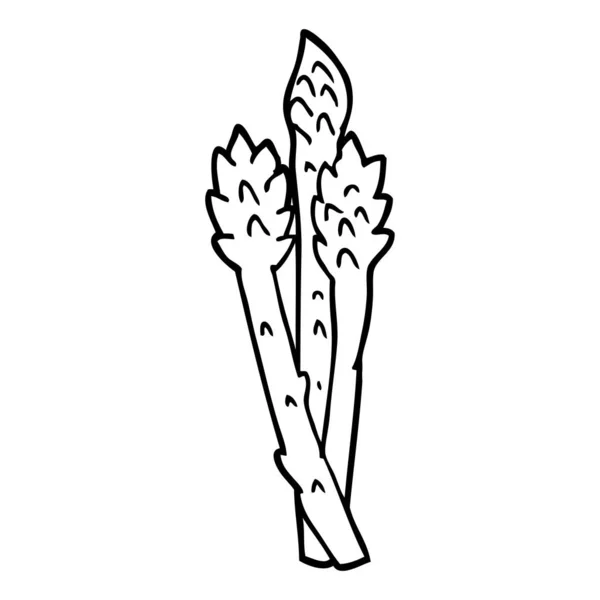 Lijntekening Cartoon Asperges Planten — Stockvector