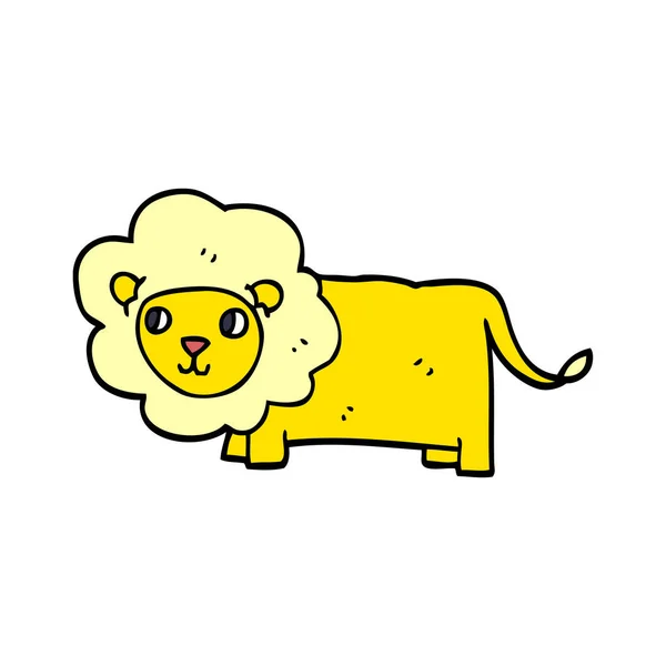 Kartun Doodle Happy Lion - Stok Vektor