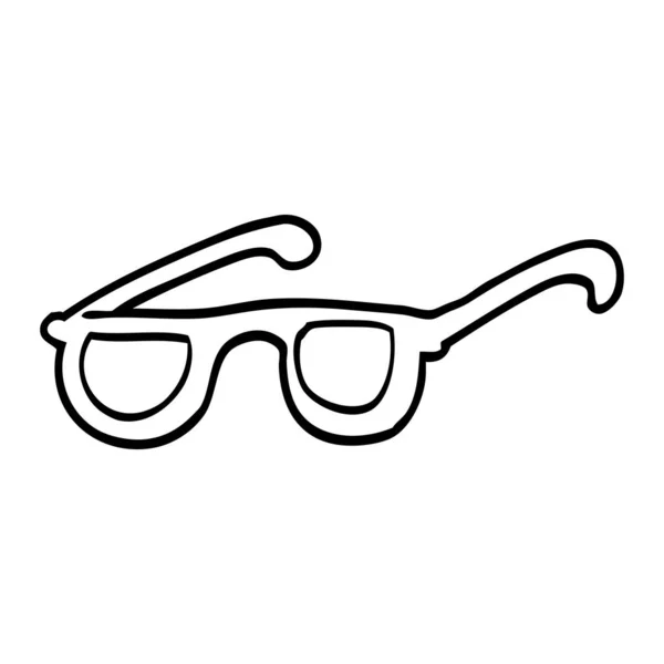 Línea Dibujo Dibujos Animados Gafas Sol — Archivo Imágenes Vectoriales