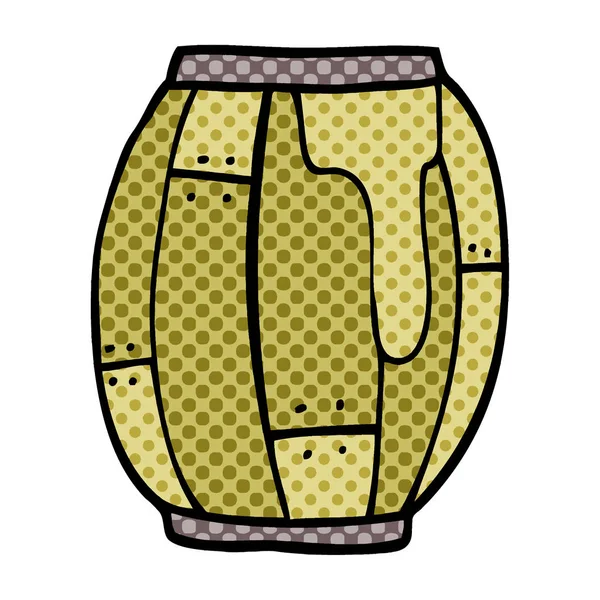 Dibujos Animados Garabato Barril Cerveza — Vector de stock