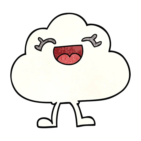 Dessin Animé Doodle Nuage Météo Expressif — Image vectorielle