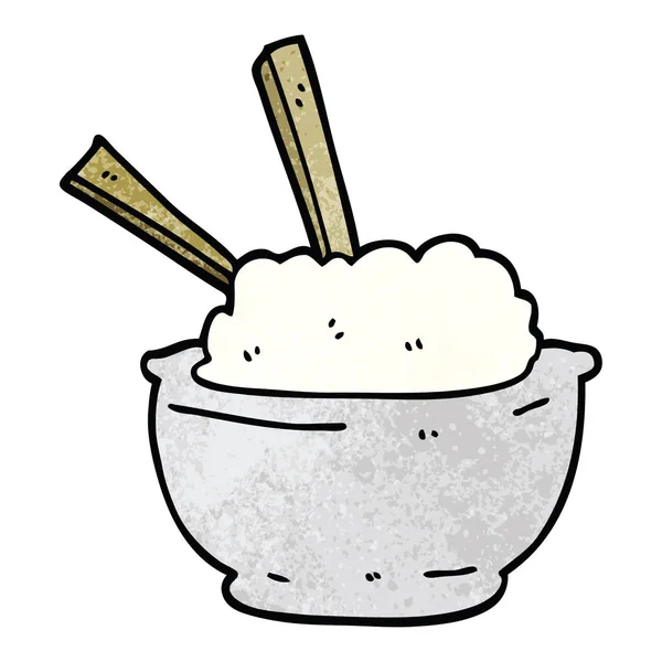 Kreslený Doodle Misku Rýže — Stockový vektor