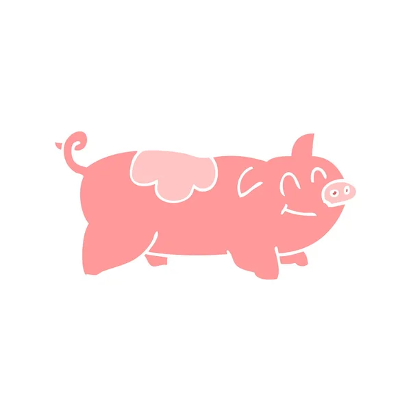 Ilustracja Kolor Płaskie Świni — Wektor stockowy