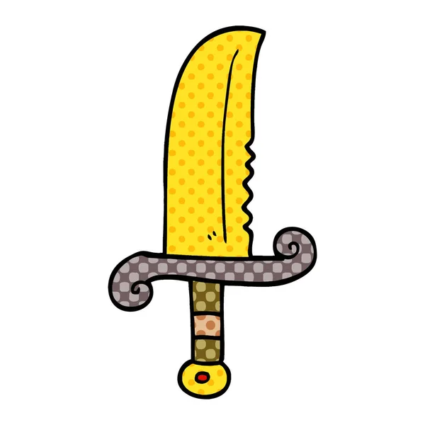 Cartoon Doodle Jeweled Sword — Stock Vector
