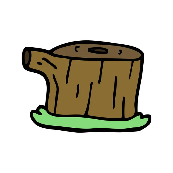 Cartoon Doodle Árvore Log — Vetor de Stock