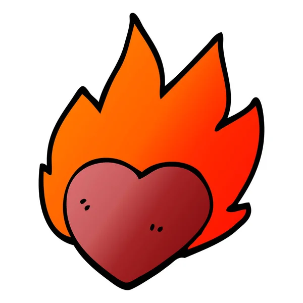 Kreslený Doodle Věrného Srdce — Stockový vektor