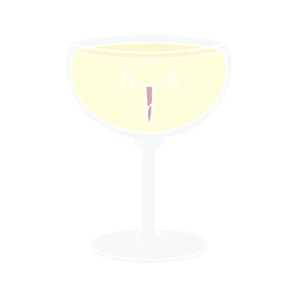Flache Farbe Stil Cartoon Glas Wein — Stockvektor