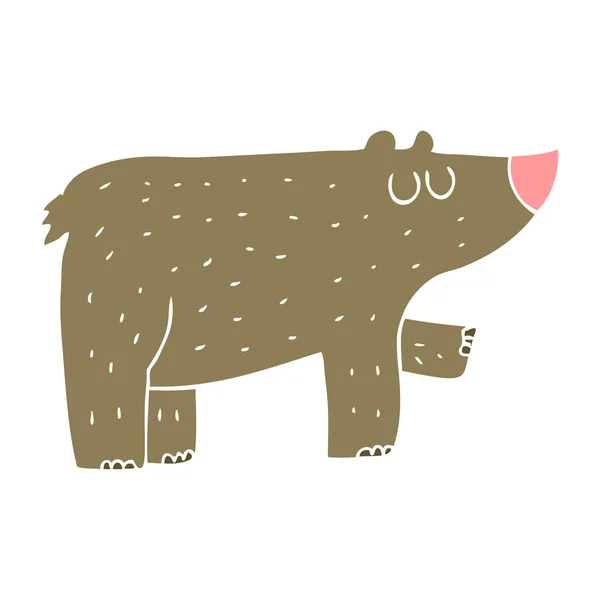 クマのフラット カラー イラスト — ストックベクタ