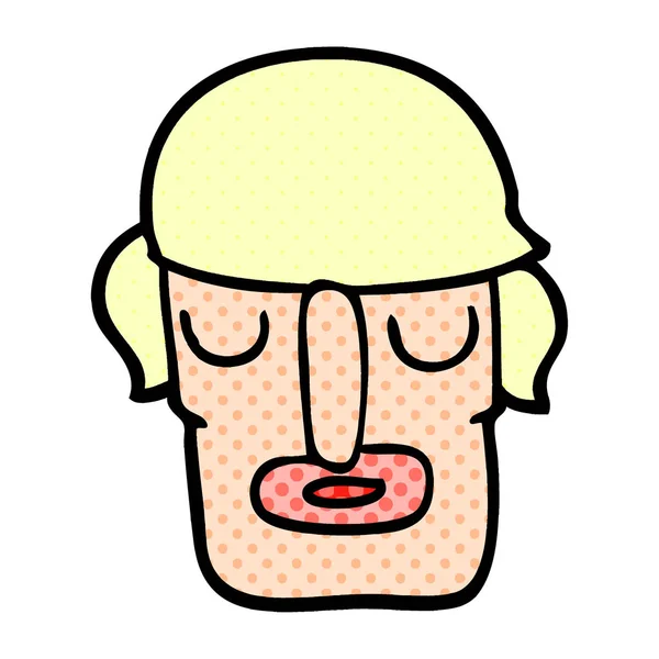 Zeichentrick Doodle Männliches Gesicht — Stockvektor