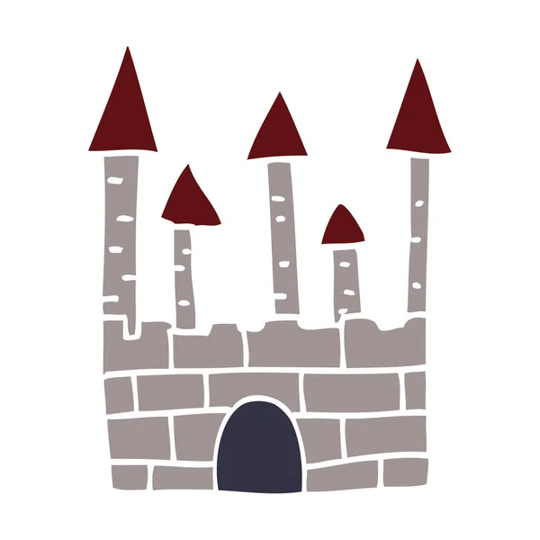Cartoon Doodle Traditional Castle — Stock Vector