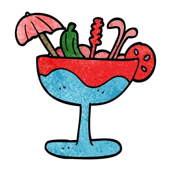 Cartoon Doodle Tropische Cocktail — Stockvector