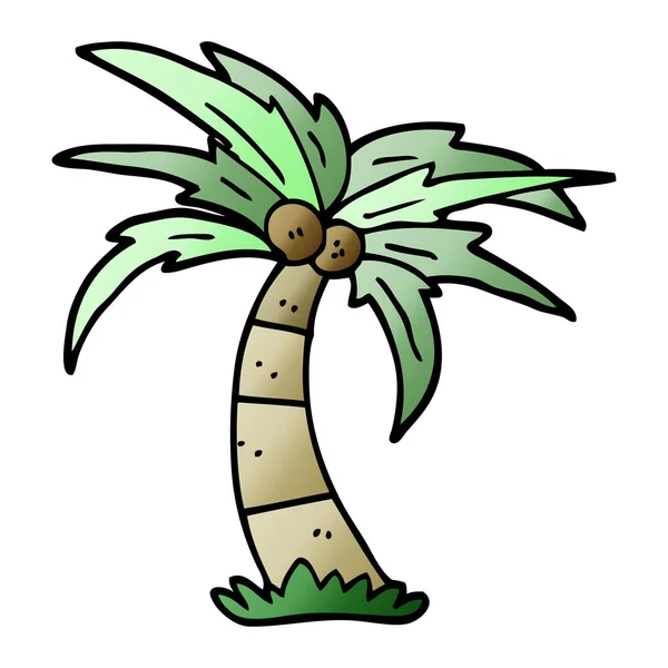 Çizgi Film Doodle Palmiye Ağacı — Stok Vektör