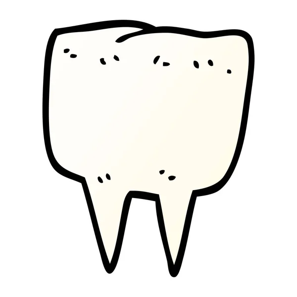 Desenho Animado Doodle Dente Vetor Ilustração — Vetor de Stock