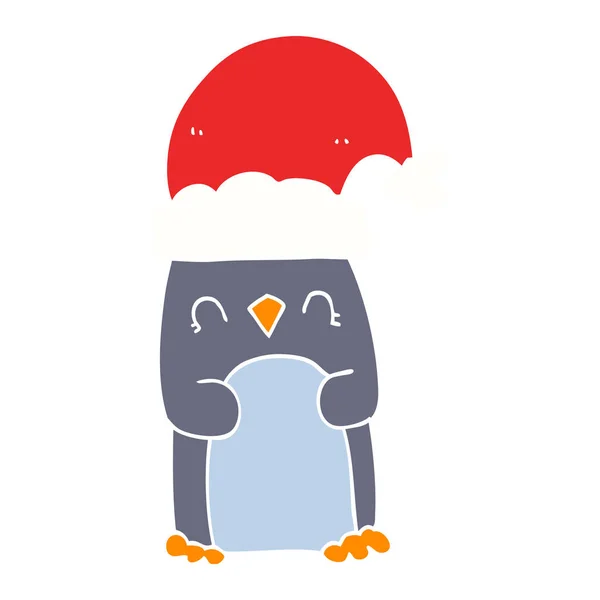 Flache Farbe Stil Cartoon Pinguin — Stockvektor