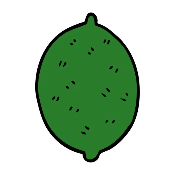 Dessin Animé Doodle Citron Vert Fruit — Image vectorielle