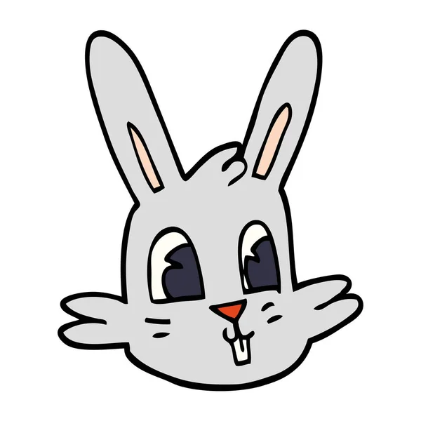 Kreslený Doodle Bunny Obličej — Stockový vektor