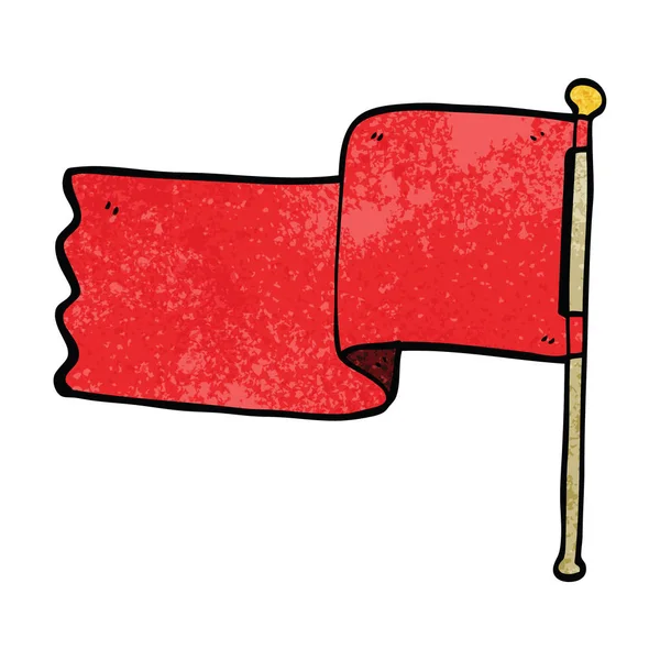 Dessin Animé Doodle Drapeau Rouge — Image vectorielle