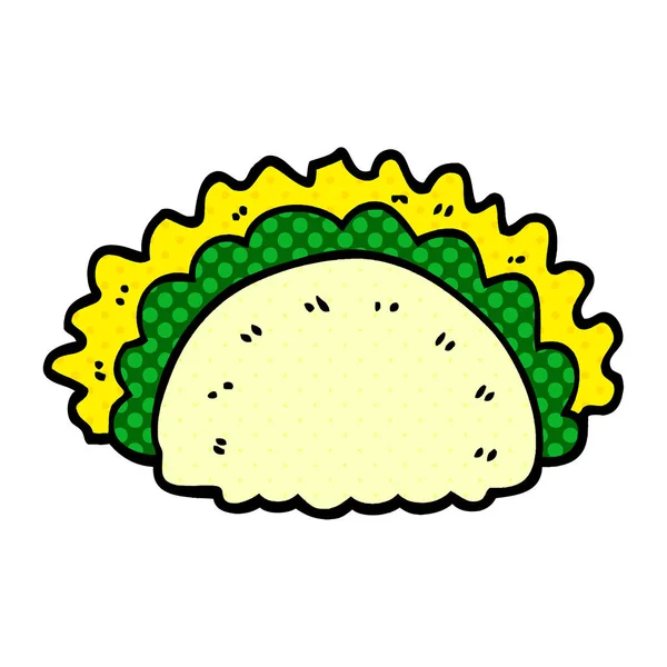 Cartoon Doodle Healthy Taco — Stock Vector