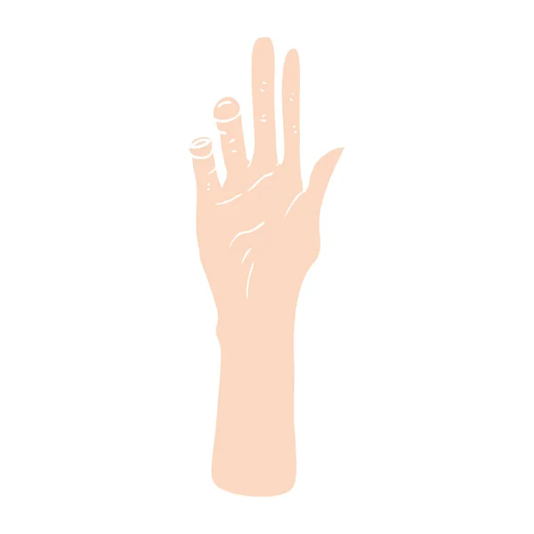 Flache Farbige Illustration Der Ausgreifenden Hand — Stockvektor