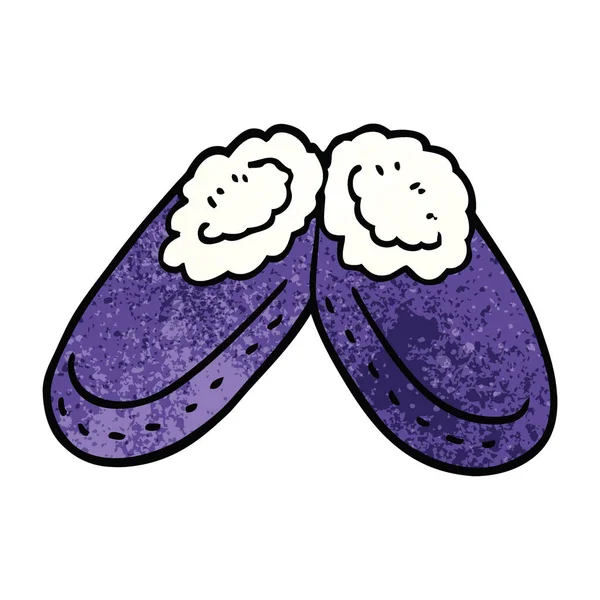 Cartoon Doodle Purple Slippers — Stock Vector