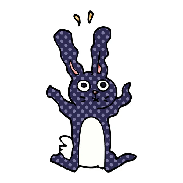 Dessin Animé Doodle Lapin Excité — Image vectorielle