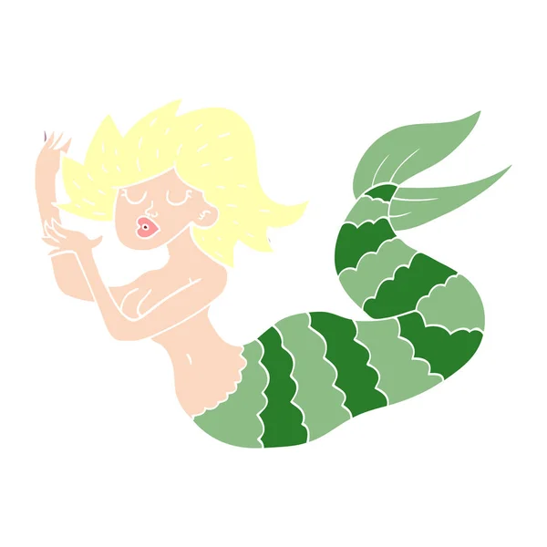 Cartoon Doodle Woman Mermaid — Stock Vector