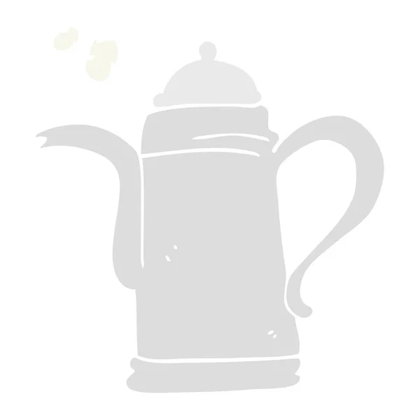 Flat Color Illustration Coffee Kettle — Stock Vector