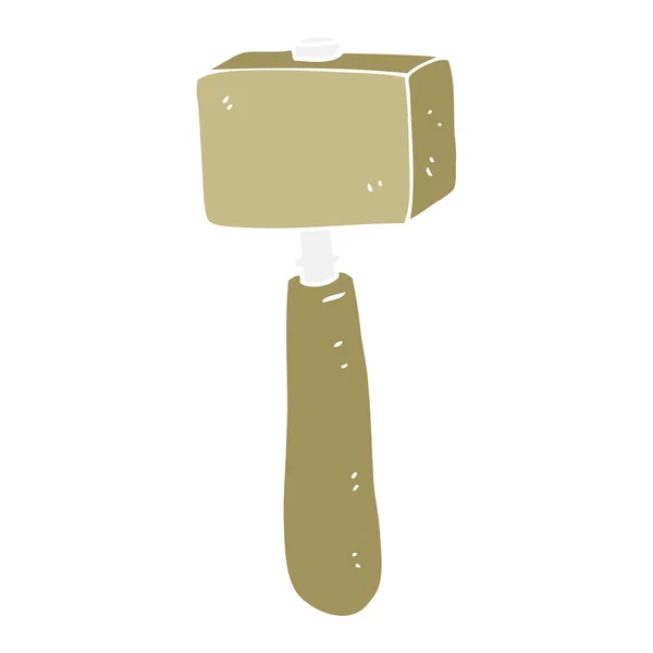 Platt Färg Illustration Mallet — Stock vektor