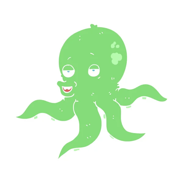 Flat Color Illustration Octopus — Stock Vector