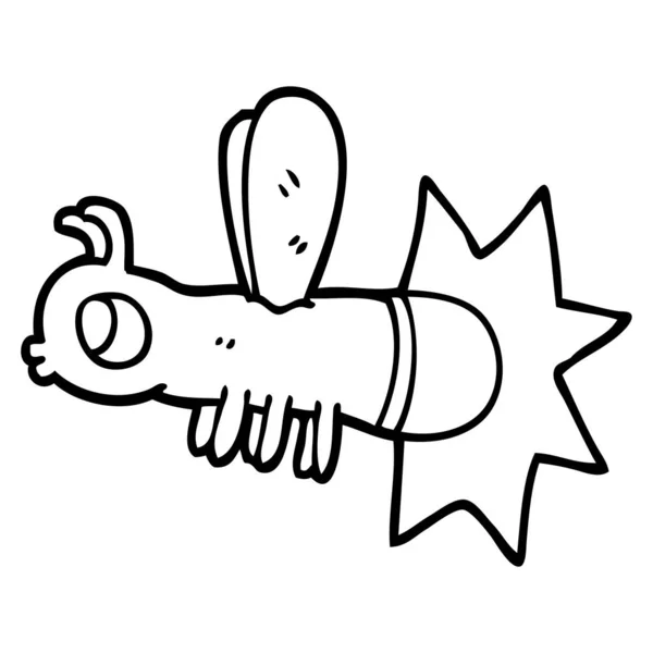 Linienzeichnung Cartoon Lightning Bug — Stockvektor