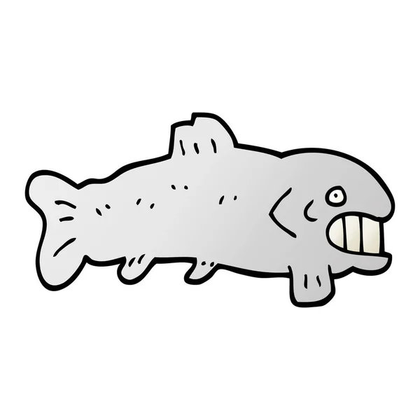 Vektor Přechodu Ilustrace Kreslené Velké Ryby — Stockový vektor