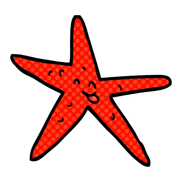 Cartoon Doodle Happy Star Fisk — Stock vektor