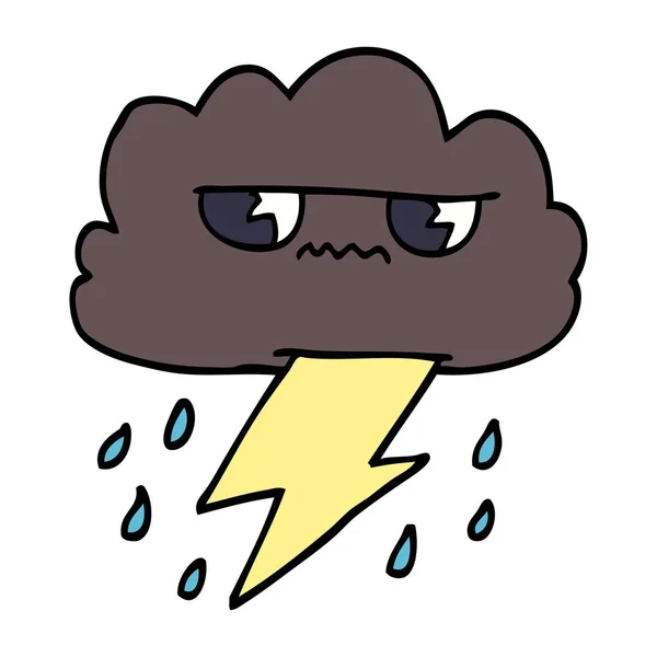 Kreskówka Doodle Thunder Pogody Chmury — Wektor stockowy