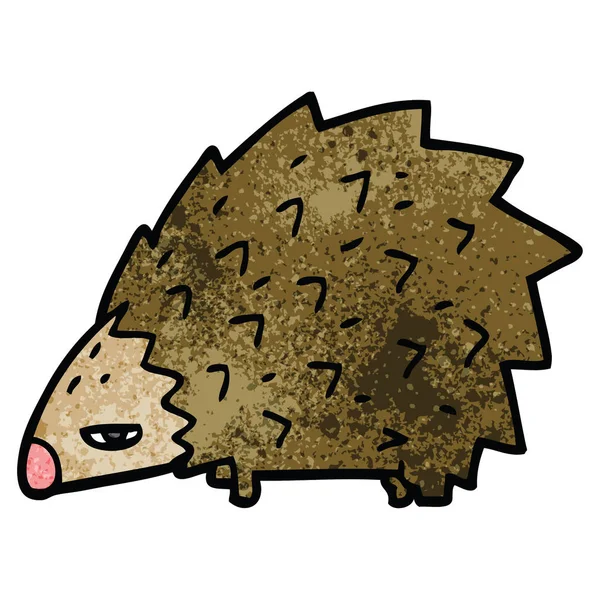 Cartoon Doodle Angry Hedgehog — Stock Vector