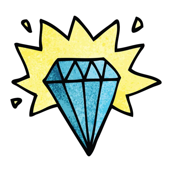 Cartoon Doodle Tatuaggio Diamante — Vettoriale Stock