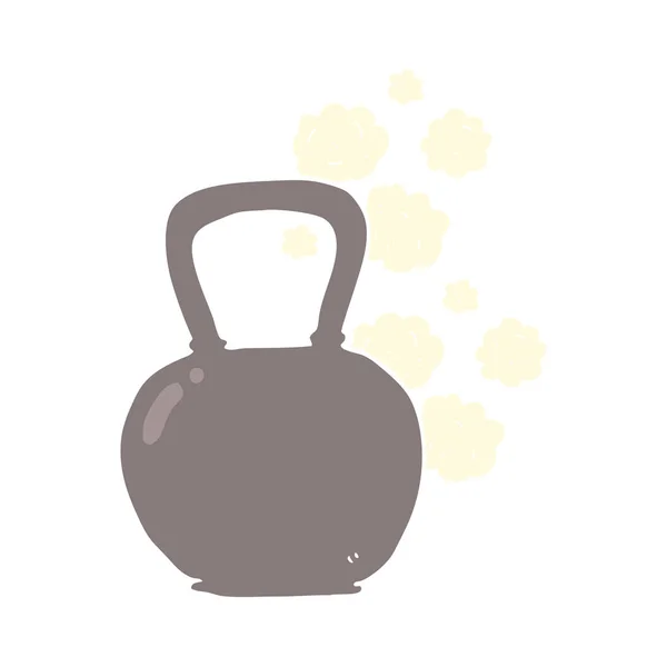 Flat Color Illustration Heavy Kettle Bell — Stock Vector