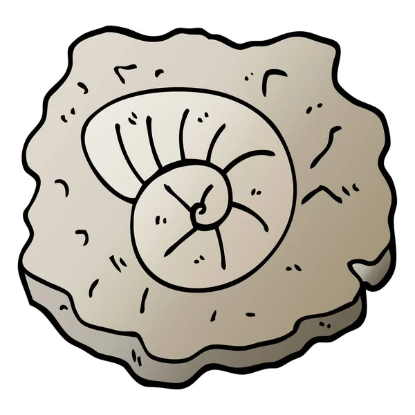 Vector Gradient Illustration Cartoon Ancient Fossil — Stock Vector