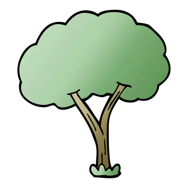Kreskówka Doodle Kwitnące Drzewo — Wektor stockowy