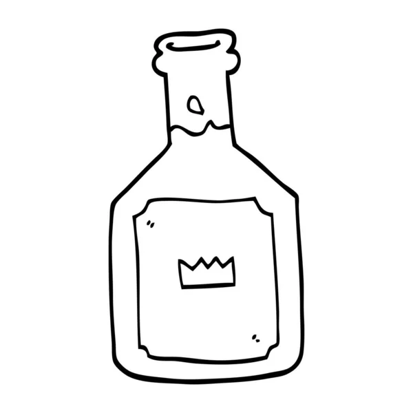 Línea Dibujo Dibujos Animados Bebida Alcohólica — Vector de stock