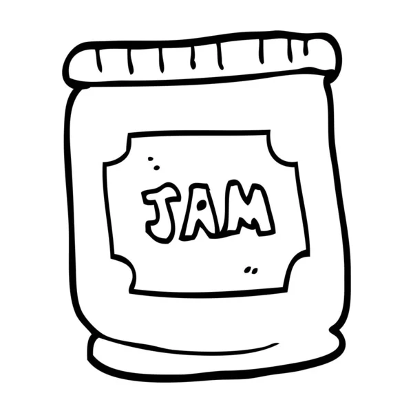 Linha Desenho Cartoon Jam Pot —  Vetores de Stock