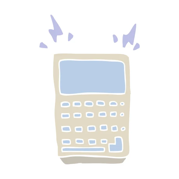 Calculatrice Dessin Animé Style Plat Couleur — Image vectorielle