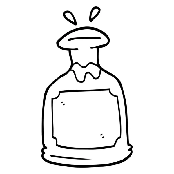 Linea Disegno Cartone Animato Whisky Decanter — Vettoriale Stock