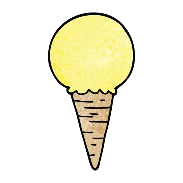 Desenho Animado Doodle Sorvete Cone —  Vetores de Stock