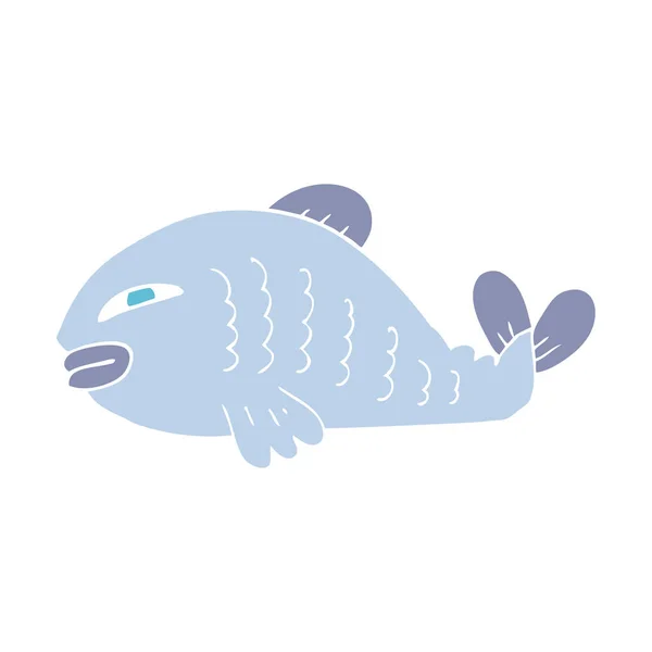 Flat Color Illustration Fish — Stock Vector