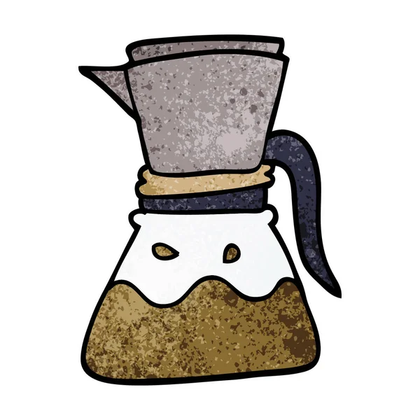 Kreslený Doodle Filtrační Kávovar — Stockový vektor